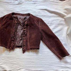 Vintage brown suede bolero jacket